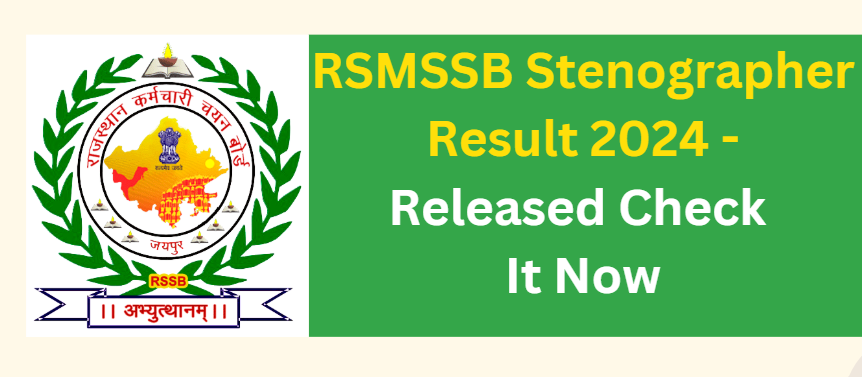 RSMSSB Stenographer Result 2024 - Released Check it Now